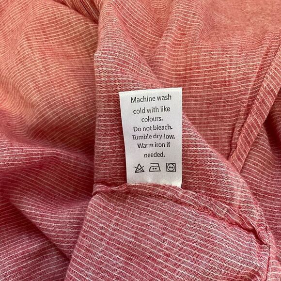 Purnell Work Wear Womens Size Medium Button Front Shirt Red Pink Short Sleeve - Picture 12 of 14